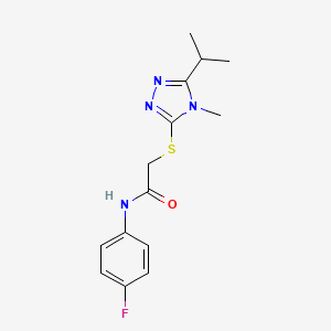 molecular formula C14H17FN4OS B5756163 N-(4-FLUOROPHENYL)-2-[(5-ISOPROPYL-4-METHYL-4H-1,2,4-TRIAZOL-3-YL)SULFANYL]ACETAMIDE 