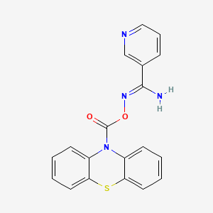 molecular formula C19H14N4O2S B5756240 N'-[(10H-phenothiazin-10-ylcarbonyl)oxy]-3-pyridinecarboximidamide 