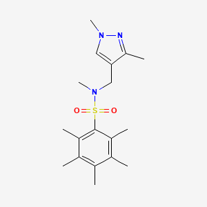 molecular formula C18H27N3O2S B5756297 N-[(1,3-dimethyl-1H-pyrazol-4-yl)methyl]-N,2,3,4,5,6-hexamethylbenzenesulfonamide 