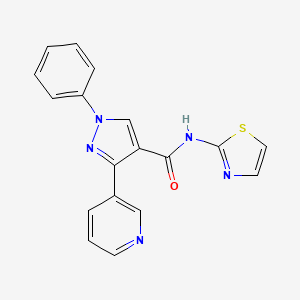 molecular formula C18H13N5OS B5756304 1-phenyl-3-(3-pyridinyl)-N-1,3-thiazol-2-yl-1H-pyrazole-4-carboxamide 