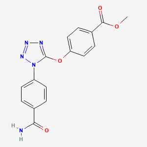 molecular formula C16H13N5O4 B5756341 METHYL 4-({1-[4-(AMINOCARBONYL)PHENYL]-1H-1,2,3,4-TETRAAZOL-5-YL}OXY)BENZOATE 