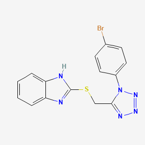 molecular formula C15H11BrN6S B5756392 2-({[1-(4-bromophenyl)-1H-tetrazol-5-yl]methyl}sulfanyl)-1H-benzimidazole 