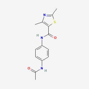 molecular formula C14H15N3O2S B5756463 N-(4-acetamidophenyl)-2,4-dimethyl-1,3-thiazole-5-carboxamide 