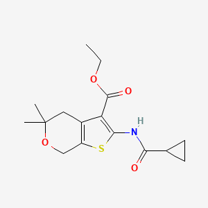 molecular formula C16H21NO4S B5756536 Ethyl 2-cyclopropaneamido-5,5-dimethyl-4H,5H,7H-thieno[2,3-C]pyran-3-carboxylate 