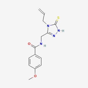 molecular formula C14H16N4O2S B5757046 4-methoxy-N-{[4-(prop-2-en-1-yl)-5-sulfanyl-4H-1,2,4-triazol-3-yl]methyl}benzamide 