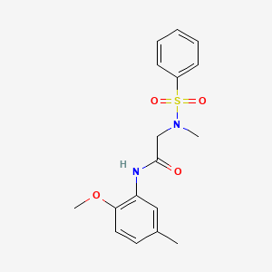 molecular formula C17H20N2O4S B5757058 N-(2-methoxy-5-methylphenyl)-N~2~-methyl-N~2~-(phenylsulfonyl)glycinamide 