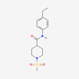molecular formula C15H22N2O3S B5757063 N-(4-ethylphenyl)-1-(methylsulfonyl)-4-piperidinecarboxamide 