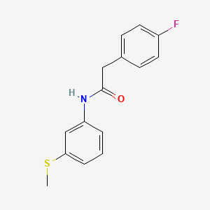 molecular formula C15H14FNOS B5757149 2-(4-fluorophenyl)-N-(3-methylsulfanylphenyl)acetamide 