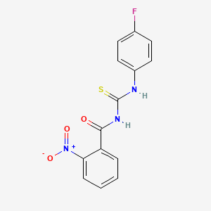 molecular formula C14H10FN3O3S B5757203 N-[(4-fluorophenyl)carbamothioyl]-2-nitrobenzamide 