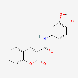 molecular formula C17H11NO5 B5757236 N~3~-(1,3-benzodioxol-5-yl)-2-oxo-2H-chromene-3-carboxamide 