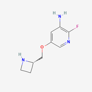 molecular formula C9H12FN3O B575733 (S)-5-(Azetidin-2-ylmethoxy)-2-fluoropyridin-3-amine CAS No. 186590-42-1