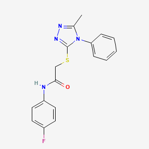 molecular formula C17H15FN4OS B5757431 N-(4-fluorophenyl)-2-[(5-methyl-4-phenyl-4H-1,2,4-triazol-3-yl)thio]acetamide 