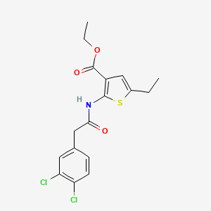 molecular formula C17H17Cl2NO3S B5757434 ethyl 2-{[(3,4-dichlorophenyl)acetyl]amino}-5-ethyl-3-thiophenecarboxylate 