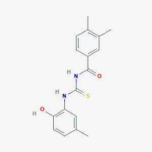 molecular formula C17H18N2O2S B5757455 N-[(2-hydroxy-5-methylphenyl)carbamothioyl]-3,4-dimethylbenzamide 