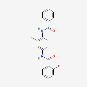 molecular formula C21H17FN2O2 B5757509 N-(4-benzamido-3-methylphenyl)-2-fluorobenzamide 