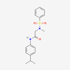 molecular formula C18H22N2O3S B5757539 N~2~-methyl-N~2~-(phenylsulfonyl)-N-[4-(propan-2-yl)phenyl]glycinamide 