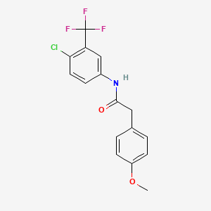molecular formula C16H13ClF3NO2 B5757579 N-[4-chloro-3-(trifluoromethyl)phenyl]-2-(4-methoxyphenyl)acetamide 