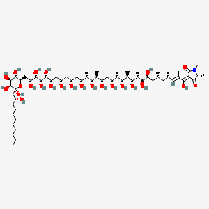 molecular formula C62H115NO24 B575761 (2R)-5-hydroxy-1,2-dimethyl-4-[(E,4S,6R,8S,9S,10S,11R,12R,13R,14S,15R, 17S,18S,19R,20S,21R,23R,25S,27S,28R,29S,30S,31R)-8,9,11,13,15,17,19,21,23,25,27,28,29,30,31-pentadecahydroxy-2,4,6,10,12,14,18,20-octamethyl-32-[(2R,3R,4S,5S,6S)-3,4,5,6-tetrahydroxy-6-[(2R)-2-hydroxyundecyl]ox an-2-yl]dotriacont-2-enoyl]-2H-pyrrol-3-one CAS No. 179729-59-0