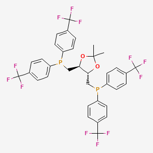 molecular formula C35H28F12O2P2 B575773 (+)-O-Isopropylidene-2,3-dihydroxy-1,4-bis[bis(4-trifluoromethylphenyl)phosphino]butane CAS No. 184095-64-5