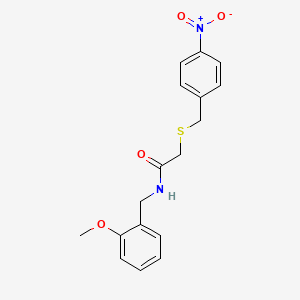 molecular formula C17H18N2O4S B5757733 N-(2-methoxybenzyl)-2-[(4-nitrobenzyl)thio]acetamide 