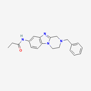 molecular formula C20H22N4O B5757761 N-(2-benzyl-1,2,3,4-tetrahydropyrazino[1,2-a]benzimidazol-8-yl)propanamide 