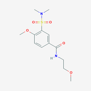 molecular formula C13H20N2O5S B5757804 3-(dimethylsulfamoyl)-4-methoxy-N-(2-methoxyethyl)benzamide 