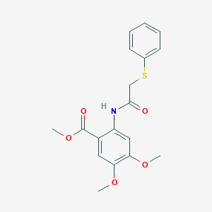 molecular formula C18H19NO5S B5757816 Methyl 4,5-dimethoxy-2-{[(phenylsulfanyl)acetyl]amino}benzoate 