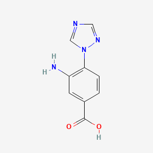 molecular formula C9H8N4O2 B575783 3-Amino-4-(1H-1,2,4-triazol-1-yl)benzoic acid CAS No. 167627-00-1