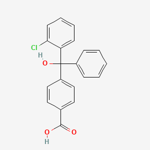 molecular formula C20H15ClO3 B575784 Benzoic acid,4-[(2-chlorophenyl)hydroxyphenylmethyl]- CAS No. 172976-68-0