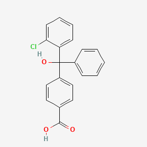 molecular formula C20H15ClO3 B575784 4-[(2-Chlorophenyl)(hydroxy)phenylmethyl]benzoic acid CAS No. 172976-68-0