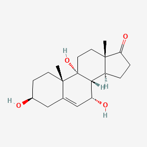 molecular formula C19H28O4 B575786 (3S,7R,8R,9R,10S,13S,14S)-3,7,9-trihydroxy-10,13-dimethyl-2,3,4,7,8,11,12,14,15,16-decahydro-1H-cyclopenta[a]phenanthren-17-one CAS No. 165281-41-4