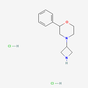 molecular formula C13H20Cl2N2O B575846 4-(3-Azetidinyl)-2-phenyl-morpholine 2HCl CAS No. 178311-92-7