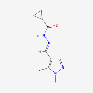 molecular formula C10H14N4O B5758664 N'~1~-[(E)-1-(1,5-DIMETHYL-1H-PYRAZOL-4-YL)METHYLIDENE]-1-CYCLOPROPANECARBOHYDRAZIDE 