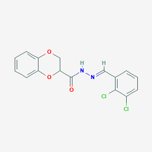 molecular formula C16H12Cl2N2O3 B5758779 N'-[(E)-(2,3-dichlorophenyl)methylidene]-2,3-dihydro-1,4-benzodioxine-2-carbohydrazide 