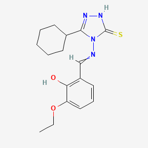 molecular formula C17H22N4O2S B5758913 2-{[(3-cyclohexyl-5-sulfanyl-4H-1,2,4-triazol-4-yl)imino]methyl}-6-ethoxyphenol CAS No. 5685-64-3