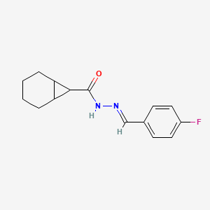 molecular formula C15H17FN2O B5758950 N'-[(E)-(4-fluorophenyl)methylidene]bicyclo[4.1.0]heptane-7-carbohydrazide 