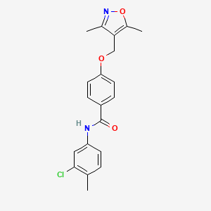 molecular formula C20H19ClN2O3 B5759031 N~1~-(3-CHLORO-4-METHYLPHENYL)-4-[(3,5-DIMETHYL-4-ISOXAZOLYL)METHOXY]BENZAMIDE 