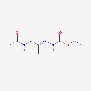molecular formula C8H15N3O3 B5759074 ethyl N-[(E)-1-acetamidopropan-2-ylideneamino]carbamate 