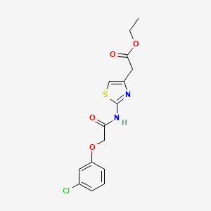molecular formula C15H15ClN2O4S B5759120 ETHYL 2-{2-[2-(3-CHLOROPHENOXY)ACETAMIDO]-1,3-THIAZOL-4-YL}ACETATE 