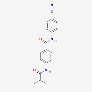 molecular formula C18H17N3O2 B5759246 N-(4-cyanophenyl)-4-(2-methylpropanoylamino)benzamide 