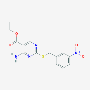 molecular formula C14H14N4O4S B5759383 ETHYL 4-AMINO-2-[(3-NITROBENZYL)SULFANYL]-5-PYRIMIDINECARBOXYLATE 