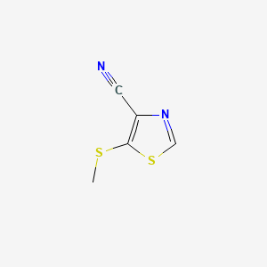 molecular formula C5H4N2S2 B575954 4-Thiazolecarbonitrile, 5-(methylthio)- CAS No. 161137-64-0