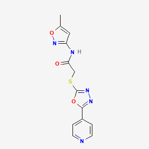 molecular formula C13H11N5O3S B5759622 N-(5-methyl-1,2-oxazol-3-yl)-2-{[5-(pyridin-4-yl)-1,3,4-oxadiazol-2-yl]sulfanyl}acetamide 
