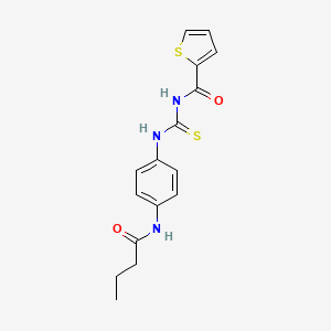 molecular formula C16H17N3O2S2 B5759699 N-[[4-(butanoylamino)phenyl]carbamothioyl]thiophene-2-carboxamide 