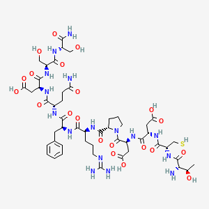 molecular formula C50H76N16O21S B575971 Chorionic gonadotropin B-subunit fragmen T 109-119 amide CAS No. 165174-59-4