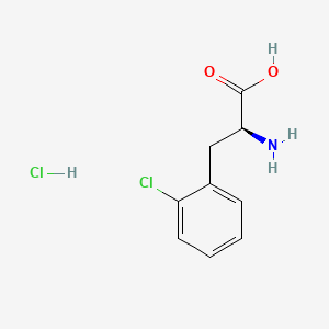 molecular formula C9H11Cl2NO2 B575997 2-chloro-L-phenylalanine hydrochloride CAS No. 185030-83-5