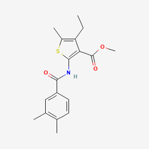 molecular formula C18H21NO3S B5760247 METHYL 2-(3,4-DIMETHYLBENZAMIDO)-4-ETHYL-5-METHYLTHIOPHENE-3-CARBOXYLATE 