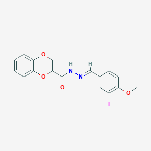 molecular formula C17H15IN2O4 B5760451 N-[(E)-(3-iodo-4-methoxyphenyl)methylideneamino]-2,3-dihydro-1,4-benzodioxine-3-carboxamide 
