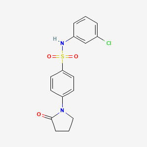 molecular formula C16H15ClN2O3S B5760738 N-(3-chlorophenyl)-4-(2-oxopyrrolidin-1-yl)benzenesulfonamide 