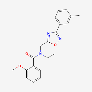 molecular formula C20H21N3O3 B5760743 N-ethyl-2-methoxy-N-[[3-(3-methylphenyl)-1,2,4-oxadiazol-5-yl]methyl]benzamide 